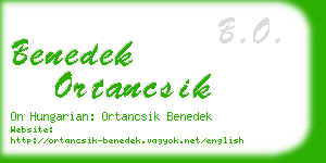 benedek ortancsik business card